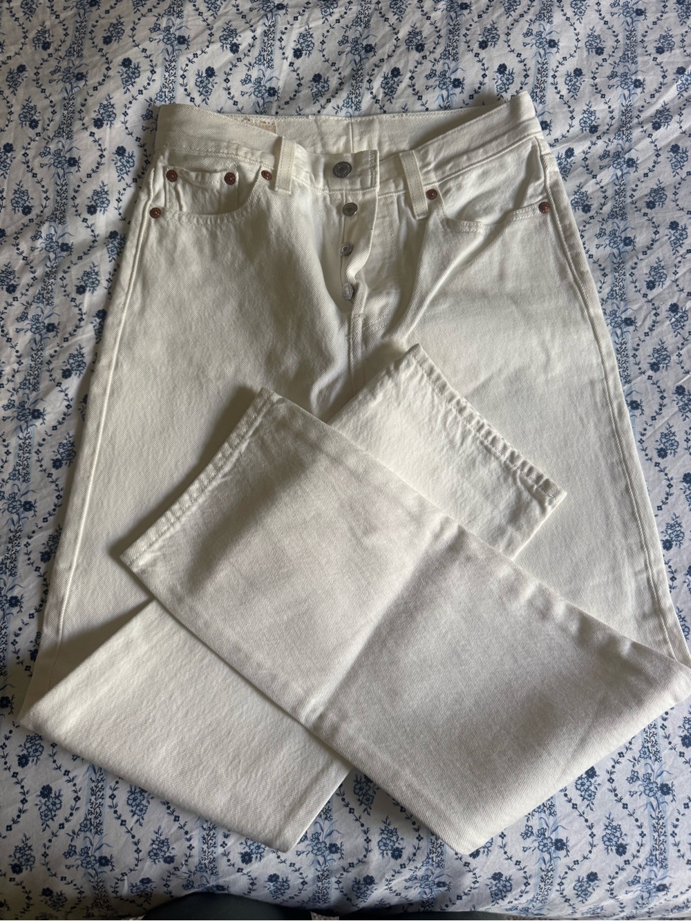 Women's High-Rise Cream Straight-Leg Jeans 26 Levi’s